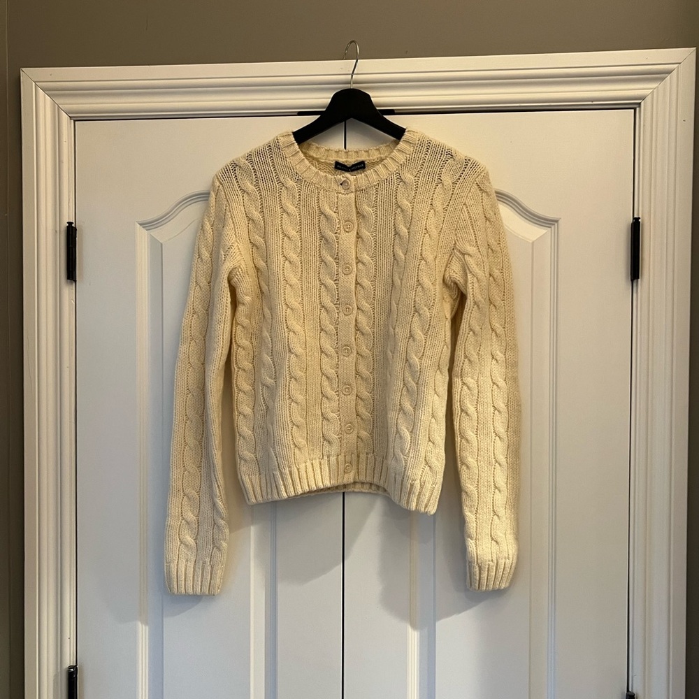 Brandy Melville Cream Cable Knit Cardigan